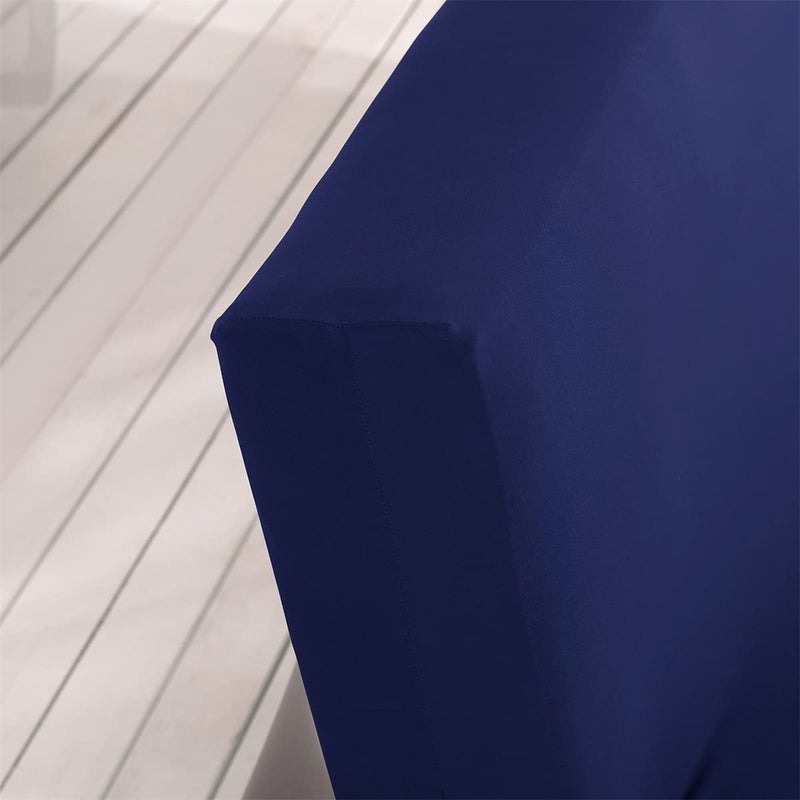 Sokamore Stretch Futon Cover Armless Sofa Slipcover Foldable Sofa Bed Covers with Elastic Bottom  Machine Washable (Dark Blue) - Image 5